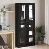 vidaXL Book Cabinet Black oak 32.48 x 12.01 x 72.83 in Engineered Wood