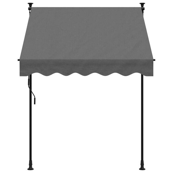 vidaXL Retractable Awning Anthracite Polyester with PU coating, Steel