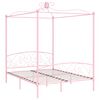 vidaXL Bed Frame Pink Metal, Plywood Full Classic/Traditional