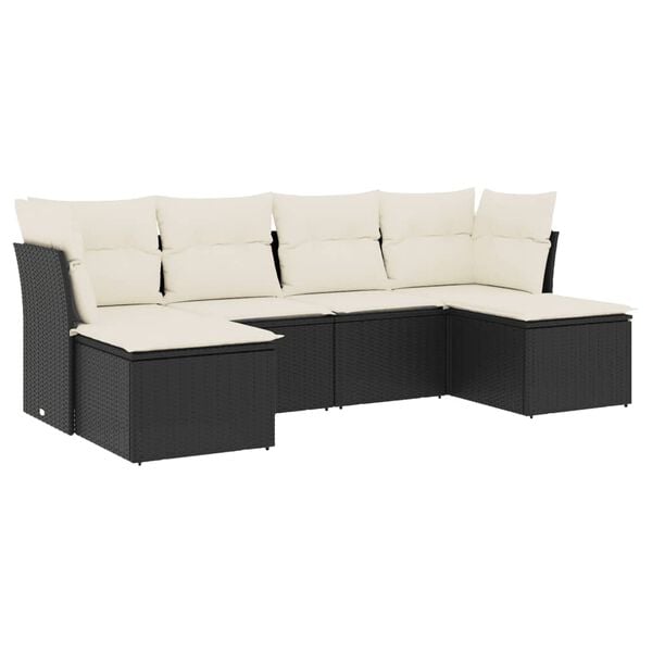 vidaXL Garden Sofa Set Black PE rattan Large Modular Garden Sofa Set