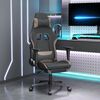 vidaXL Gaming Chair with Footrest Black and Taupe Fabric