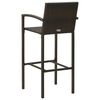 vidaXL Garden Bar Set Brown PE rattan, powder-coated steel, tempered glass