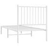 vidaXL Bed Frame White Steel Small Single Bed Frame Rectangular