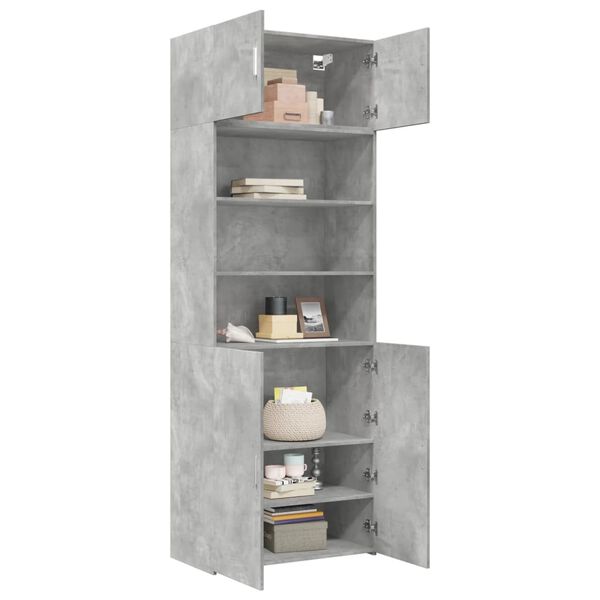 vidaXL Storage Cabinet Concrete Grey Engineered Wood Tall