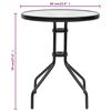 vidaXL Garden Table Black Steel 23.6 in diameter Portable Garden Table