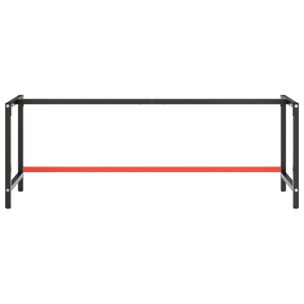 vidaXL Work Bench Frame Matte black and matte red Powder-coated metal
