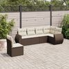 vidaXL Garden Sofa Set Brown and Cream White