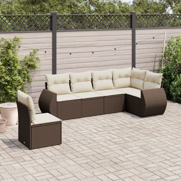 vidaXL Garden Sofa Set Brown and Cream White