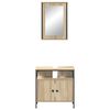 vidaXL Bathroom Furniture Set with Shelf 2 pcs Brown Engineered wood