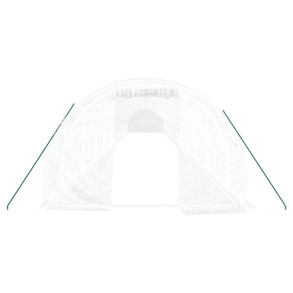 vidaXL Greenhouse White Polyethylene and galvanized steel Large