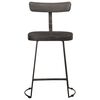 vidaXL Bar Stool Set of 2 Black Solid mango wood, iron Medium Footrest
