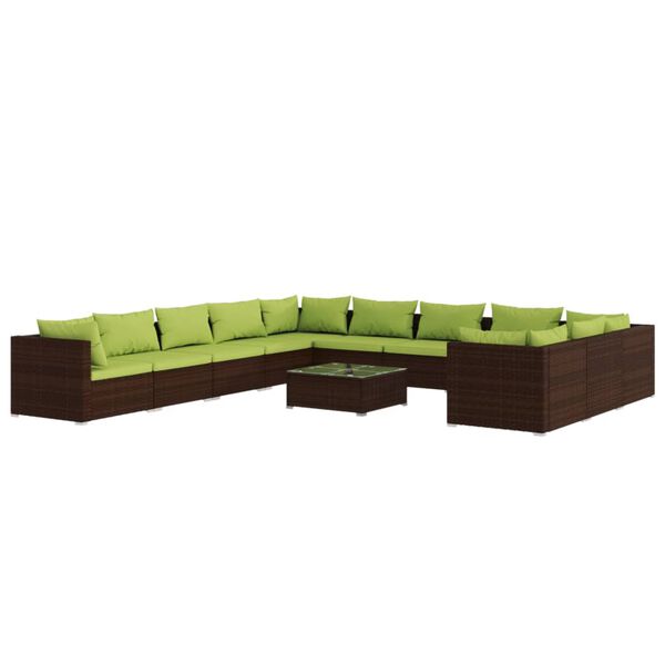 vidaXL Garden Lounge Set Brown, Green