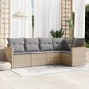 vidaXL Garden Sofa Set Mix Beige and Light Grey