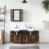 vidaXL Bathroom Cabinet Set Smoked oak Engineered wood, coated steel, glass