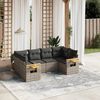 vidaXL Garden Sofa Set Grey PE Rattan Large UV-resistant materials