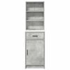 vidaXL Highboard with Drawer Concrete Grey 15.75 x 15.94 x 53.15 in