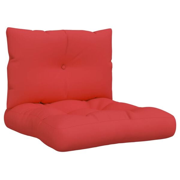 vidaXL Pallet Cushion Set of 2 Red 100% polyester