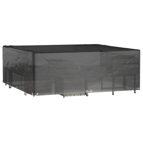 vidaXL Garden Furniture Cover Black Polyethylene, Aluminum Large