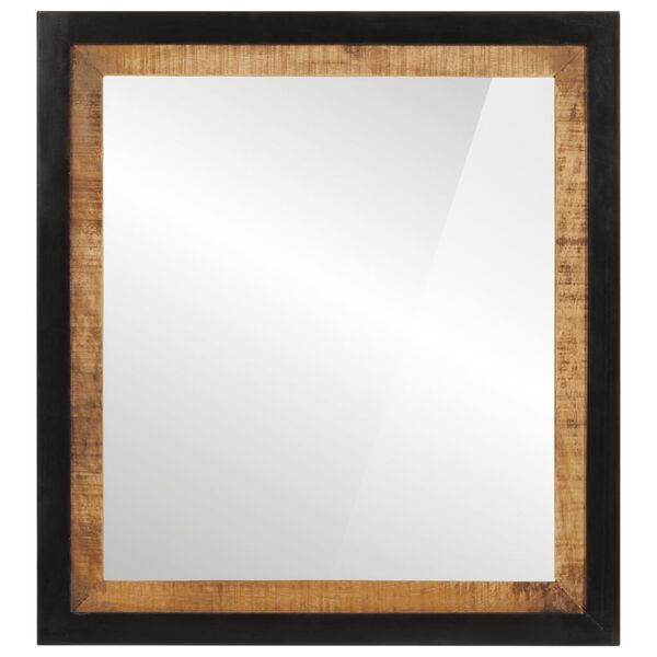 vidaXL Bathroom Mirror Natural wood with black border
