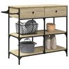 vidaXL Kitchen Trolley Sonoma Oak 41.3"x16.5"x37.4" Engineered Wood