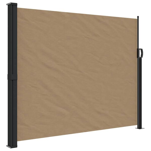 vidaXL Retractable Side Awning Taupe Polyester with PU coating