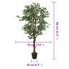 vidaXL Artificial Ficus Tree 378 Leaves 31.5" Green