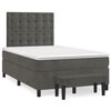vidaXL Box Spring Bed Dark Grey Velvet Full Adjustable Headrests