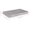 vidaXL Wall Shelf Concrete grey Honeycomb MDF, metal Small