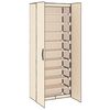 vidaXL Shoe Rack Cream Fabric, Steel Large Shoe Storage Cabinet