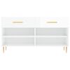 vidaXL Shoe Bench High gloss white Engineered wood, iron