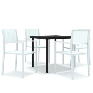 vidaXL 5 Piece Patio Dining Set White (47888+318746)