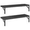 vidaXL Wall Shelf Black Stainless Steel 29.5 x 9.3 in