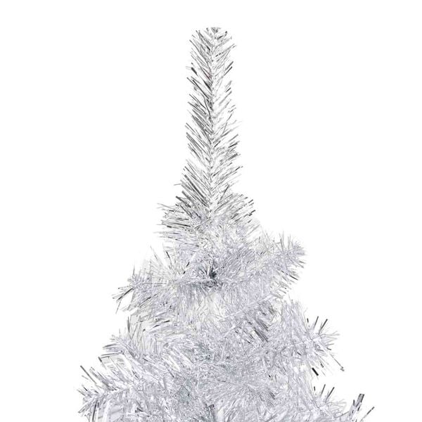 vidaXL Artificial Pre-lit Christmas Tree with Ball Set Silver 59.1" PET