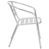 vidaXL Stackable Chair Set of 4 Silver Aluminum Standard Stackable