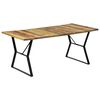 vidaXL Dining Table Multicolour Solid reclaimed wood, powder-coated iron