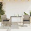 vidaXL Garden Dining Set Light grey PE rattan Compact Removable Covers