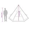 vidaXL Camping Tent Tipi 4-Person Orange Waterproof