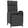 vidaXL Outdoor Reclining Chair Set of 2 Black