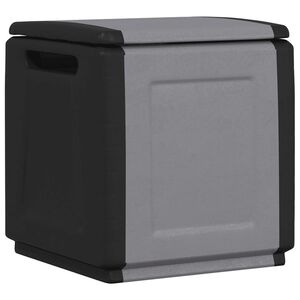 vidaXL Garden Storage Box Dark grey and black 100% Polypropylene Medium