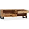 vidaXL TV Cabinet Natural Mango Wood Solid Mango Wood and Steel Medium