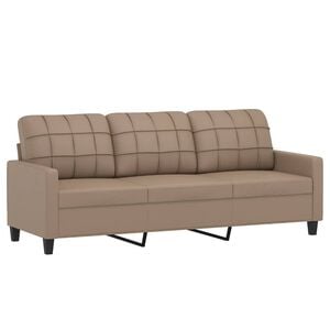 vidaXL 3-seater Sofa Cappuccino Faux leather 3-seater Durable