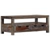 vidaXL Coffee Table Grey Solid Acacia wood 39.4 x 19.7 x 15.7 in