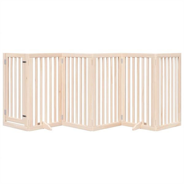 vidaXL Dog Gate Set of 6 Natural wood Poplar wood