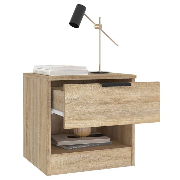 vidaXL Bedside Cabinet Set of 2 Sonoma oak Engineered wood Standard