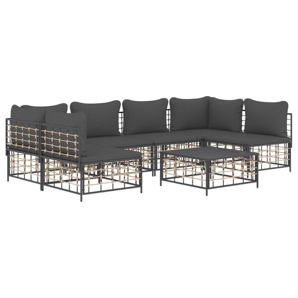 vidaXL Garden Lounge Set Anthracite Poly rattan Modular