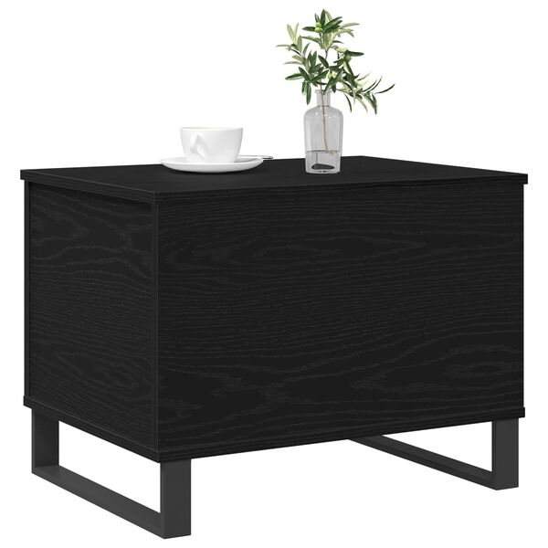 vidaXL Coffee Table Black Oak 23.62 x 17.52 x 17.72 in