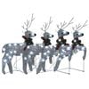 vidaXL Christmas Reindeer Set of 4 Silver Mesh, Metal Medium