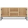 vidaXL TV Cabinet Sonoma Oak Engineered wood, glass, steel Medium Sleek