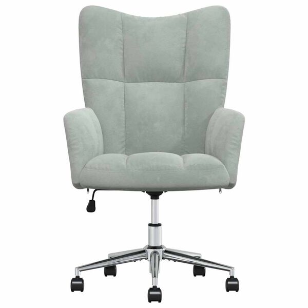 vidaXL Relaxing Chair Light Gray Velvet (100% polyester), steel Standard