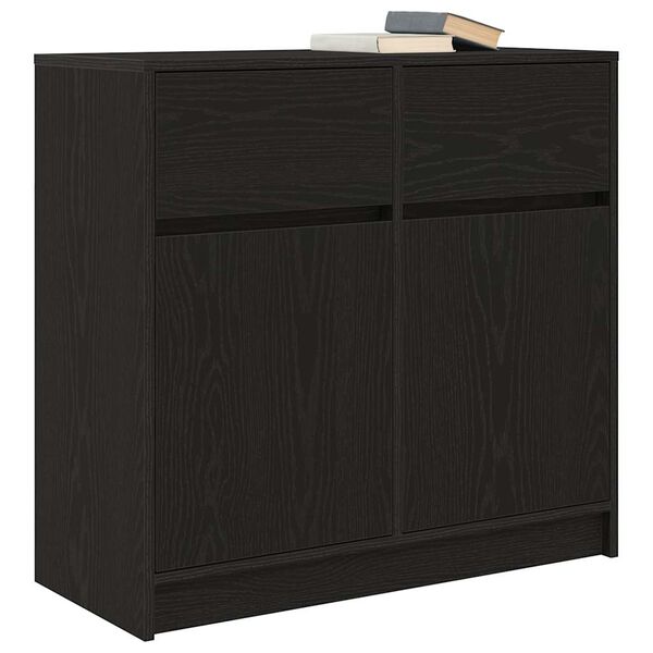 vidaXL Sideboard Black Oak Engineered Wood Medium Sideboard